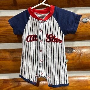Duck duck goose All Star Striped Baby Romper